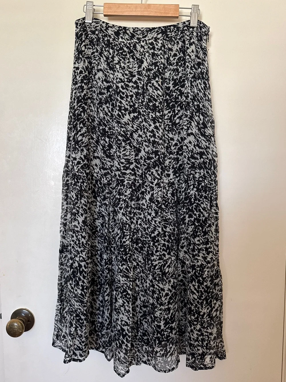 ba&sh Elliot Animal Print Midi Skirt - Black/White Size S